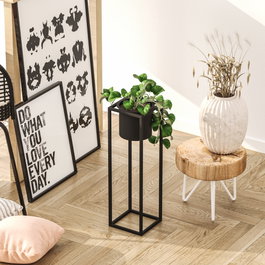 Aberto Design GED-023 Maceta Decorativa Negra de Metal
